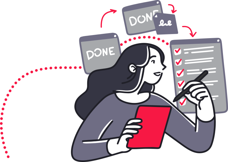 women writing tasks