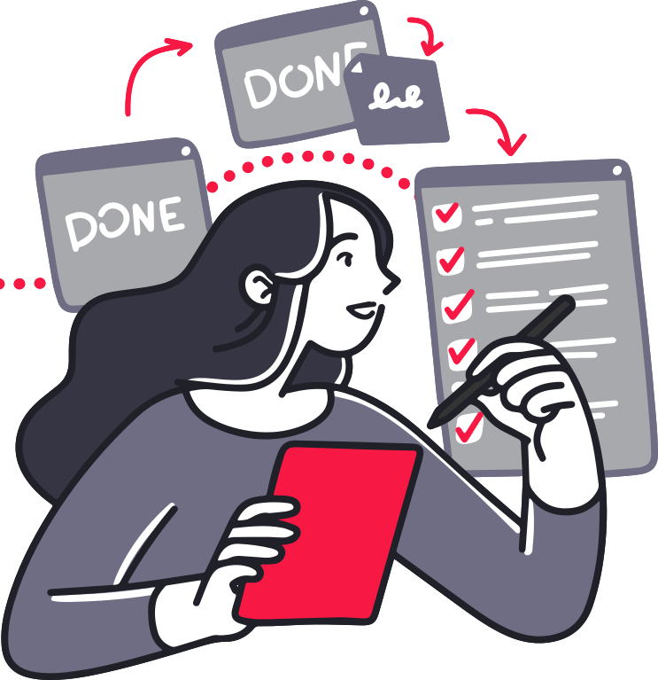 women writing tasks